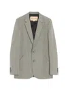 Valentino Single-breasted Wool Jacket With Houndstooth Pattern In Green