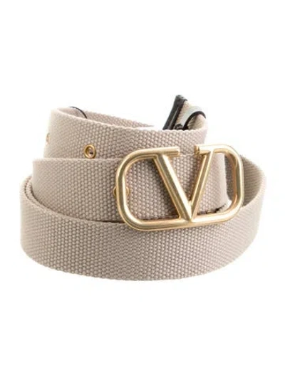 Pre-owned Valentino Garavani Skinny Belt In Neutral