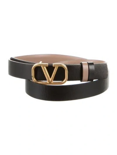 Pre-owned Valentino Garavani Skinny Leather Belt Kit In Neutral