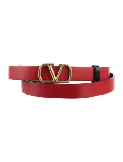 Pre-owned Valentino Garavani Skinny Leather Belt Kit W/ Tags In Black