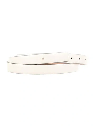 Pre-owned Valentino Garavani Skinny Leather Belt In Neutral