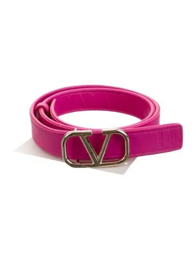 Pre-owned Valentino Garavani Skinny Leather Belt In Pink