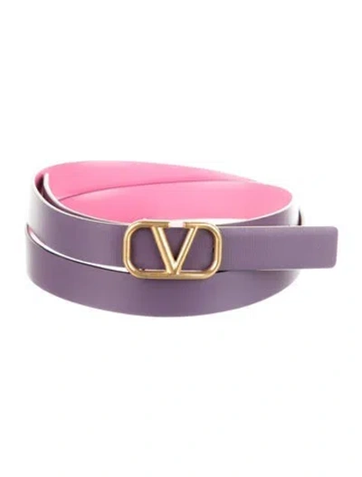 Pre-owned Valentino Garavani Skinny Leather Belt W/ Tags In Purple