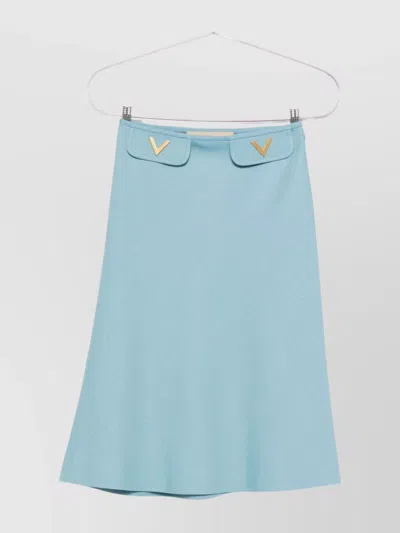 Valentino Skirt A-line Silhouette Front Pockets In Blue