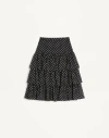 Valentino Garavani Polka Dot Tiered Silk Georgette Midi Skirt