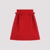 Valentino Bow-detailed Pleated Wool And Silk-blend Mini Skirt In M Paris