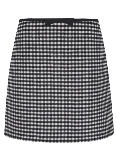 Valentino Skirt Mossi Micro Vichy Coat In Multi