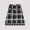 Valentino Macro Check Tweed Mini Skirt In Na Nero Avorio