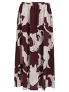 Valentino Crepe De Chine Metamorphos Gryphon Allover Midi Skirt In Yus Amarone Perla