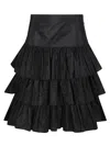 Valentino Gonna In Taffetà Arricciata In Black