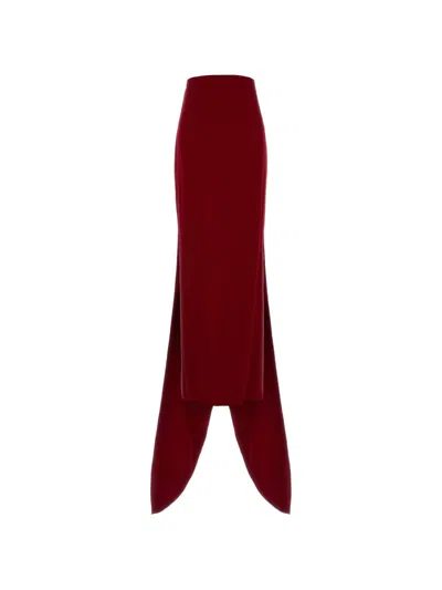 Valentino Skirt Solid Cady Raso In Red