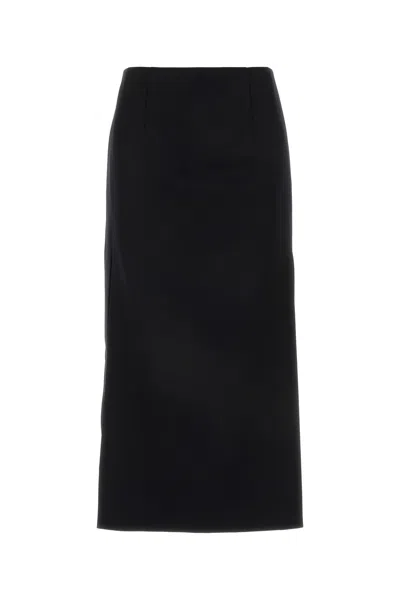 VALENTINO VALENTINO GARAVANI BLACK WOOL SKIRT