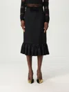 Valentino Black Crepe Couture Skirt