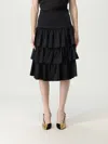 Valentino Ruffled Taffeta Skirt Woman Black 42