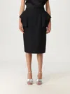 Valentino Couture Crepe High-waisted Skirt With Ruffle Detail In Black