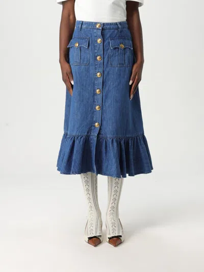 VALENTINO SKIRT VALENTINO WOMAN COLOR BLUE,G55870009