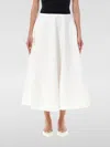 Valentino Poplin Midi Skirt In 白色