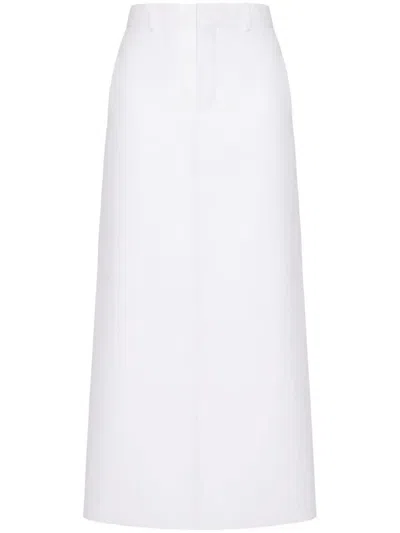 Valentino Compact Popeline Skirt In White