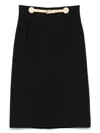 Valentino Garavani Women Skirt With Leather Details In Black