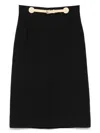 Valentino Belted Midi Skirt In Black