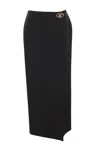 Valentino Logo-plaque Wool Pencil Skirt In Black