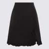 Valentino A-line Midi Skirt Ruffle Detail In Black