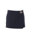 Valentino Navy Crepe Couture Miniskirt In Blue
