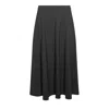 Valentino Midi Skirt In Active Gabardine In Grey
