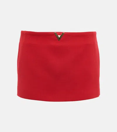Valentino Crepe Mini Skirt In 157 Rosso