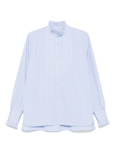 VALENTINO SKY BLUE STRIPED COTTON SHIRT