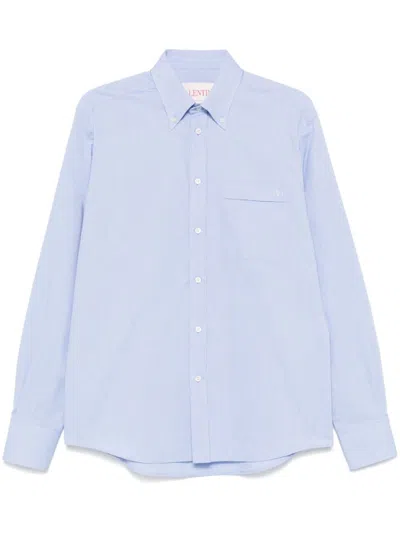 VALENTINO SKY BLUE VLOGO SIGNATURE COTTON SHIRT