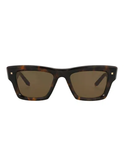 Valentino Sleek Square Unisex Sunglasses In Pattern