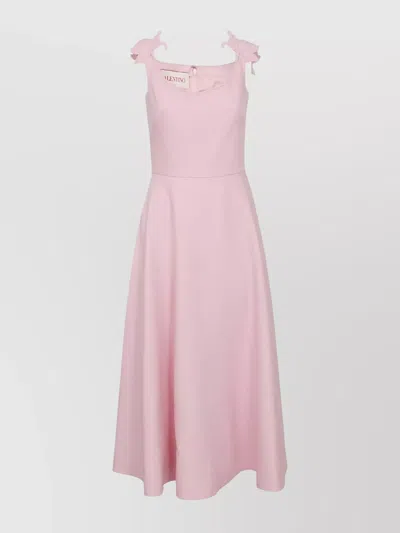 Valentino Embellished Wool And Silk-blend Crepe Midi Dress In Pastel