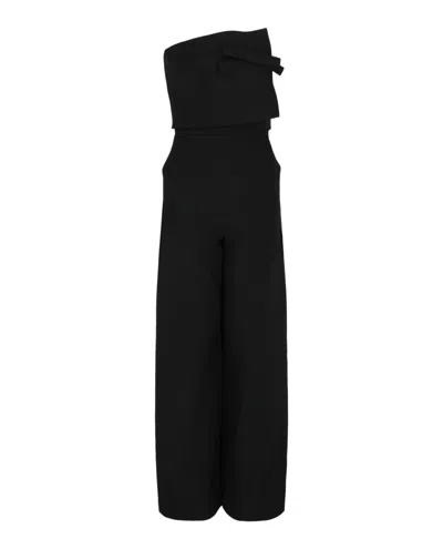 Valentino Sleeveless Crepe Jumpsuit In Black