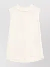 Valentino Sleeveless Crew Neck Top With Back Seam Detail In White