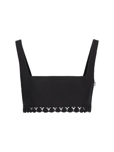 Valentino Sleeveless Cropped Top In Black