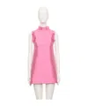 Valentino Garavani Bow Detail Shantung Silk Minidress In Pink