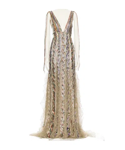 Valentino Sleeveless Dress In Brown