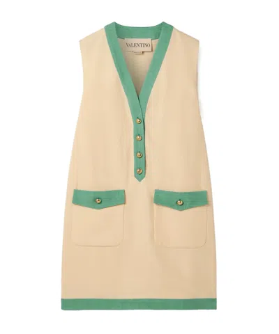Valentino Two-tone Canvas Mini Dress In Multi