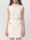 Valentino Sleeveless High-neck Silk Top With Embellished Buttons