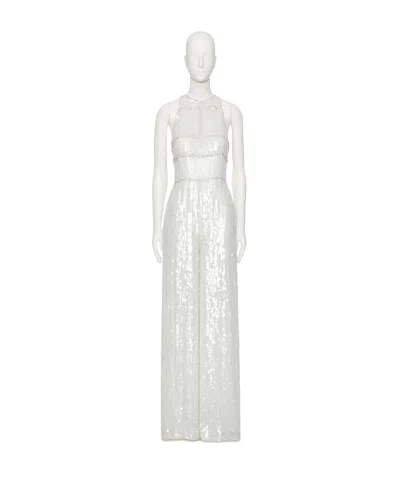 Valentino Sleeveless Jumpsuit In Menta/strass