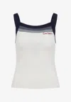 Valentino Sleeveless Knitted Top Striped Detail In White