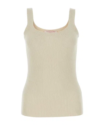 Valentino Garavani Sand Silk Tank Top In Neutral