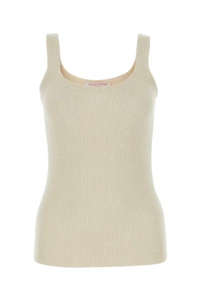 Valentino Sleeveless Knitted Top In White