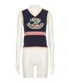 Valentino Garavani Women Midnight Blue Cotton Vest In Blue