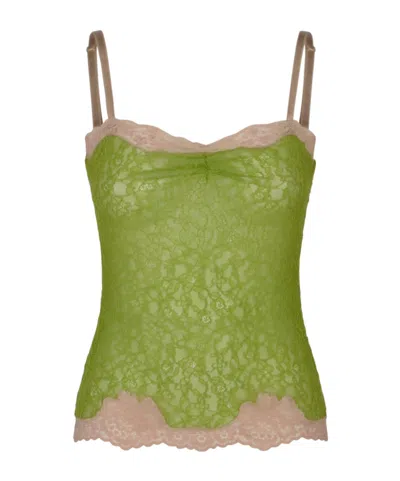 Valentino Lace Camisole In Green