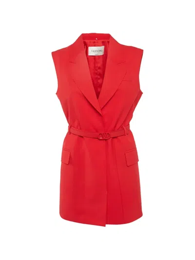 Pre-owned Valentino Sleeveless Mini Dress In Red