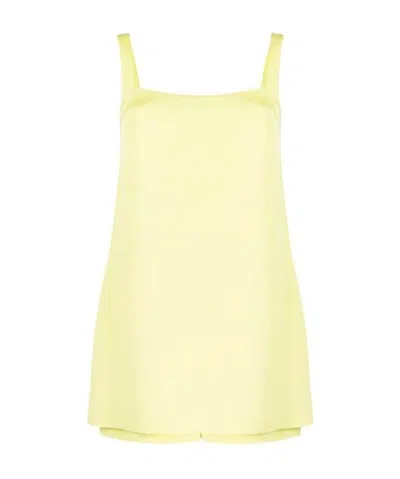 Valentino Sleeveless Playsuit In Yellow