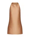 Valentino Sleeveless Silk-satin Minidress In Nude