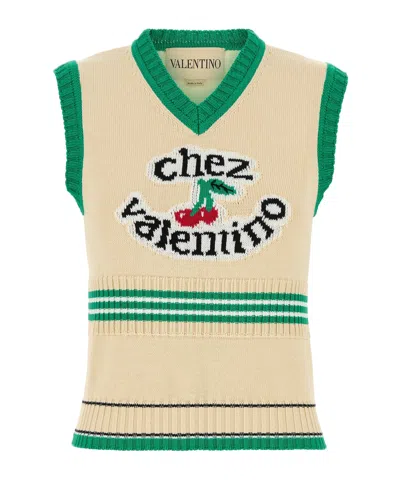 VALENTINO VALENTINO	CHEZ STRIPE DETAILED V-NECK VEST